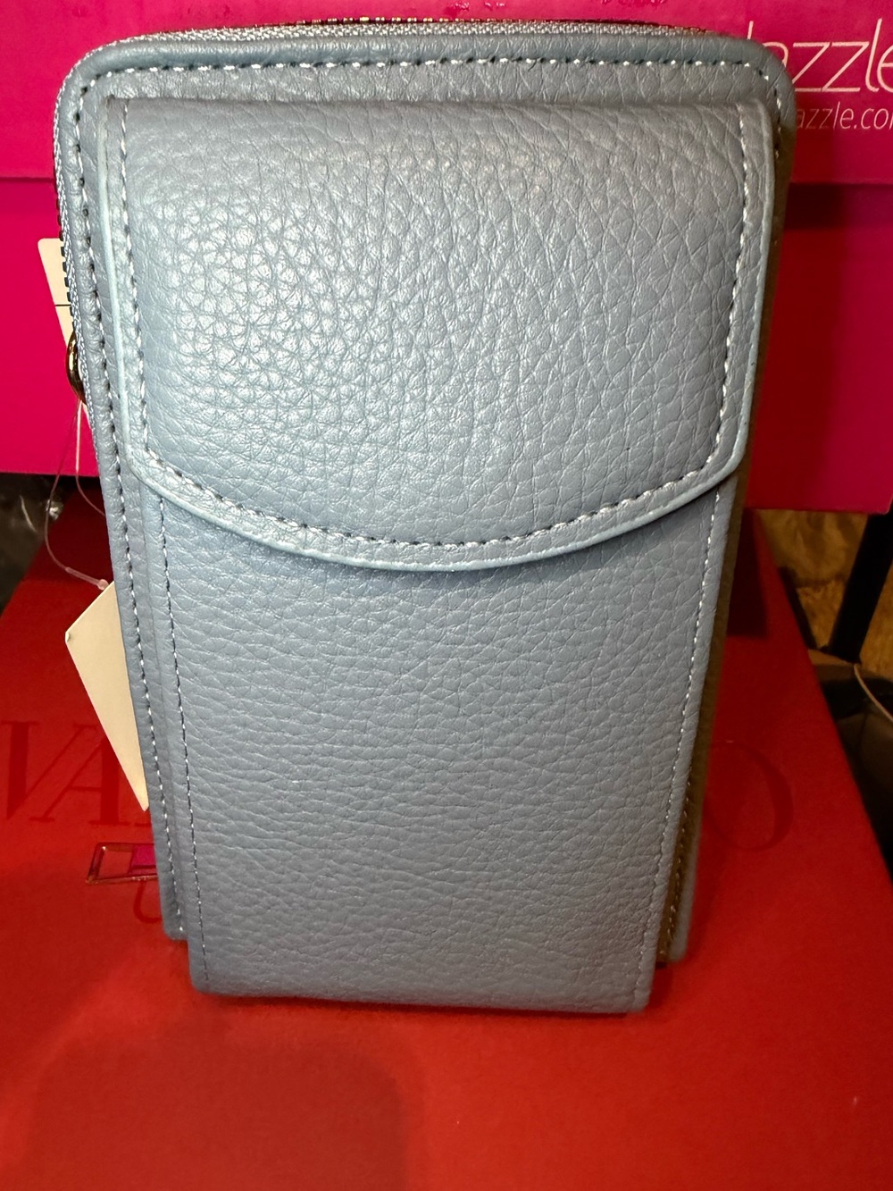Light Blue Faux Leather Crossbody